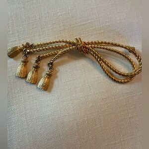 Vintage Avon Brooch Rope Knot Dangle Tassels Gold Tone